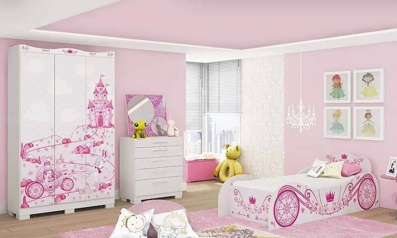 móveis estampados para quarto de princesa