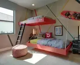 Camas suspensas para decoração de quarto infantil