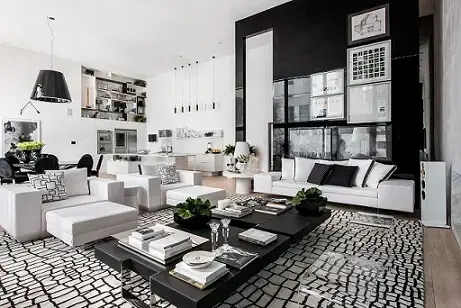 Casas modernas com decoração em preto e branco Projeto de Lidia Maciel