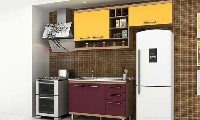 Combinação de cores amarelo e roxo Projeto de LojasKD