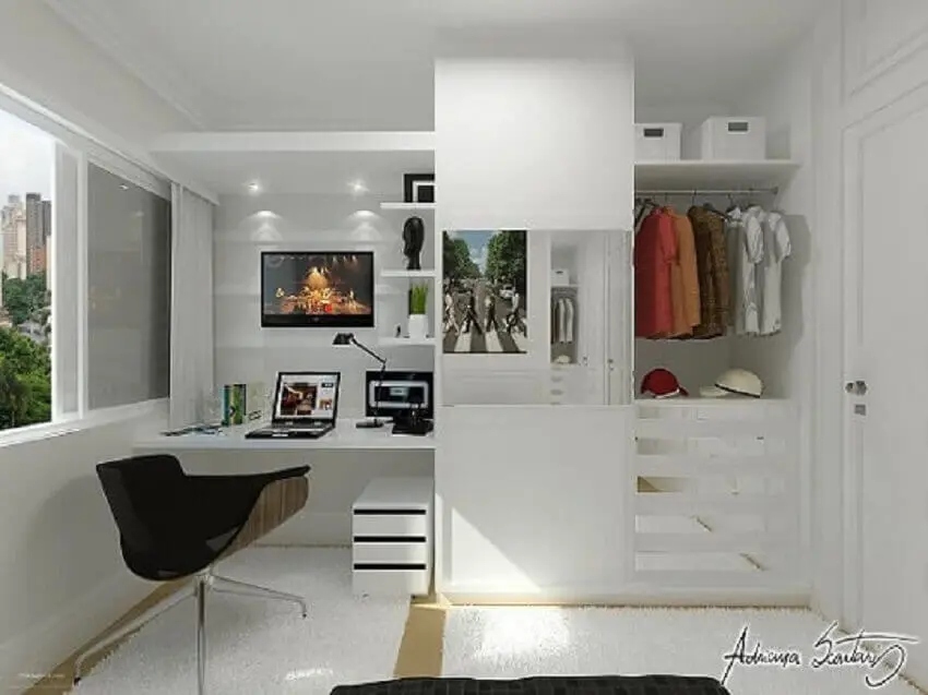 Decoração de apartamento pequeno com móvel planejado