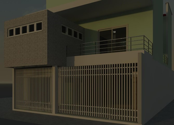 Frente de casas com varanda Projeto de Nicholas Rogene