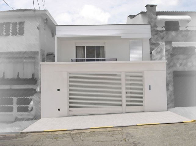 Frente de casas simples com muro Projeto de Gilson de Carvalho
