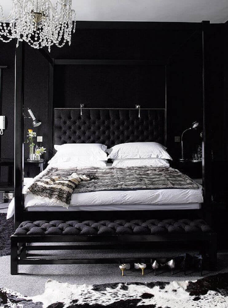 quarto preto luxuoso