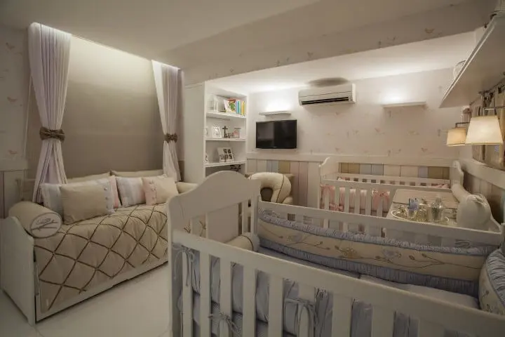 Cores para quarto de bebê rosa e azul Projeto de Conceição Barbosa