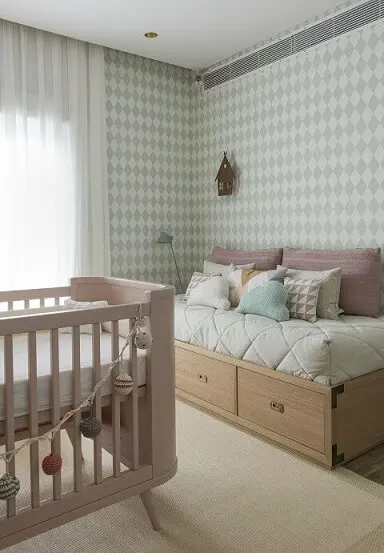 Cores para quarto de bebê tons de verde Projeto de Triplex Arquitetura