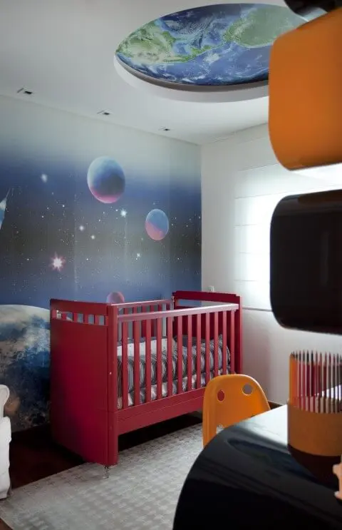 Cores para quarto de bebê vermelho Projeto de Erica Salguero