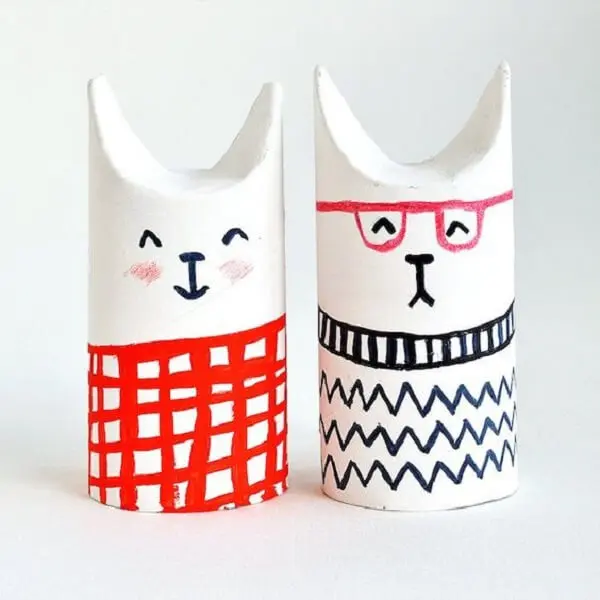 Crie pequenos animais com artesanato com rolo de papel higiênico. Fonte: Pinterest