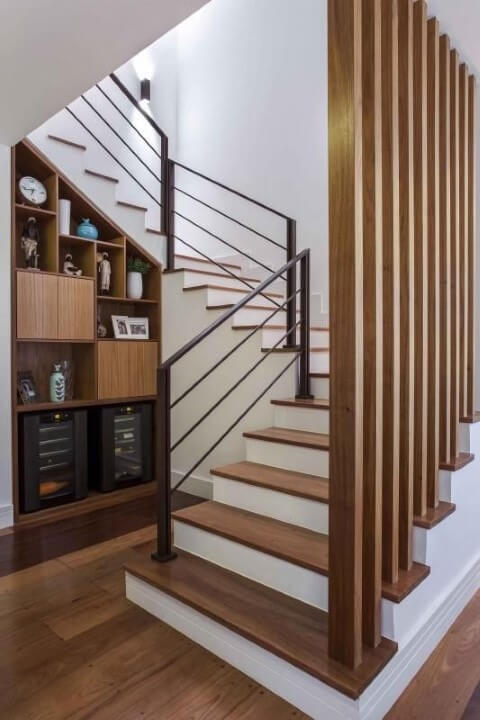 Modelos de escadas em U de madeira Projeto de Meyer Cortez