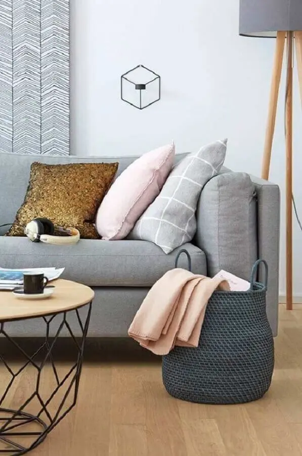 almofadas para sofá cinza Foto Pinterest