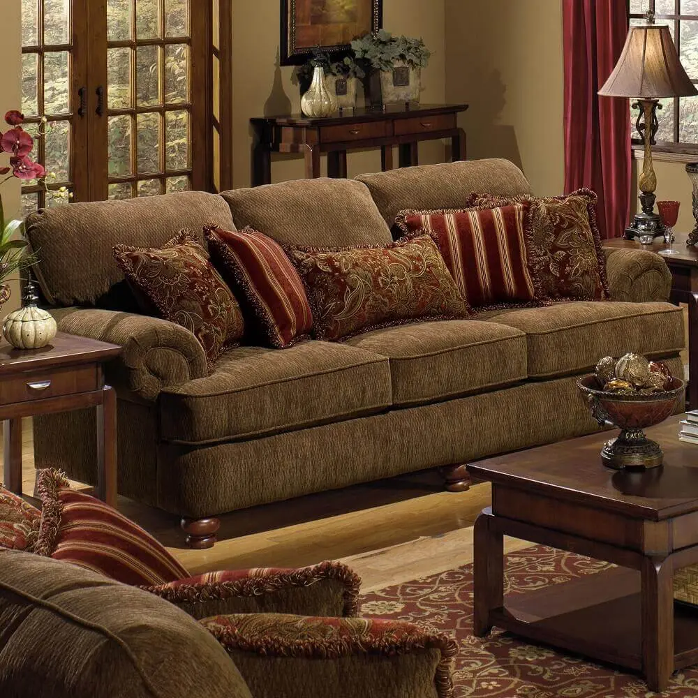 estampas clássicas de almofadas para sofá marrom
