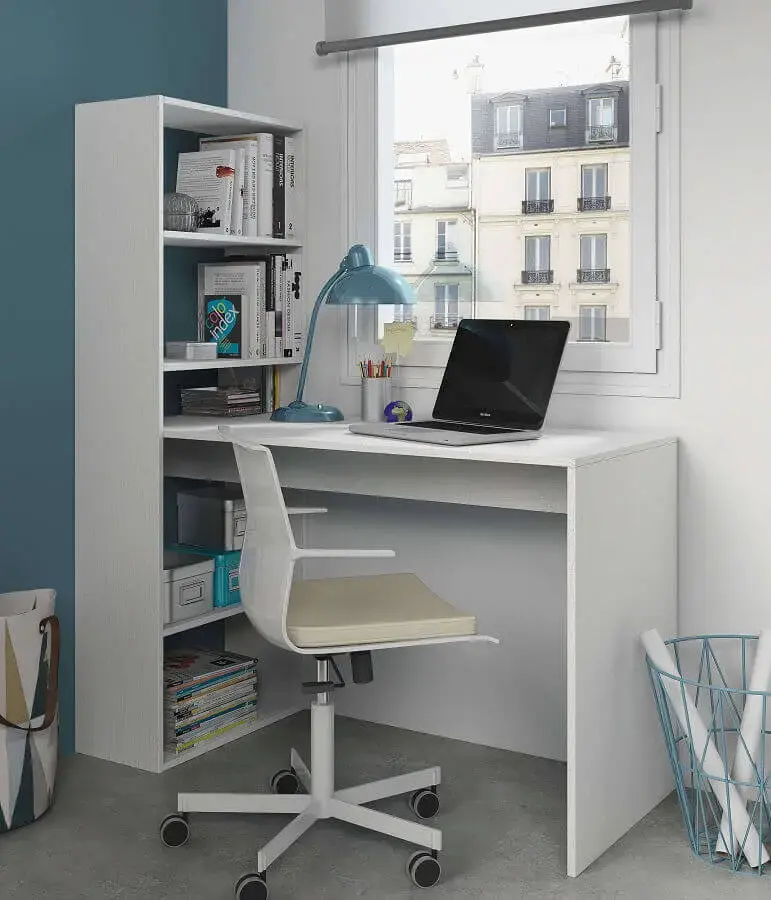 A escrivaninha com estante feita sob medida é uma ótima alternativa para o seu quarto. Fonte: Furniture Factor