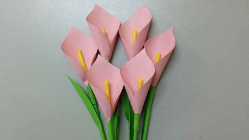 Como fazer flor de papel tipo copo-de-leite