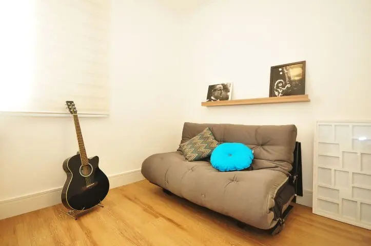 Modelos de sofá cama futon cinza Projeto de Condecorar