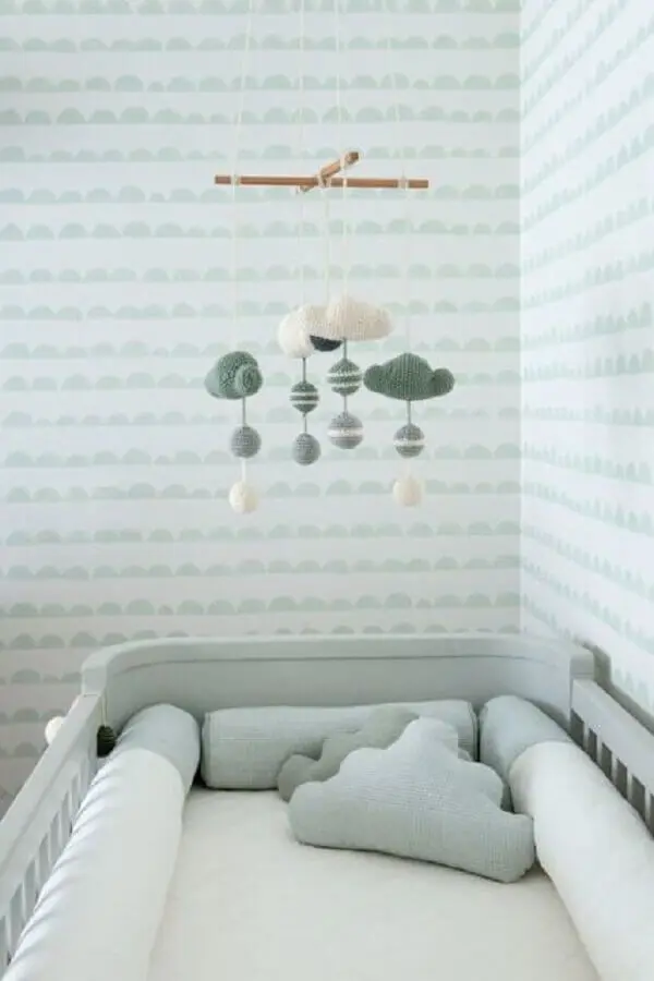 delicado papel de parede para quarto de bebê neutro