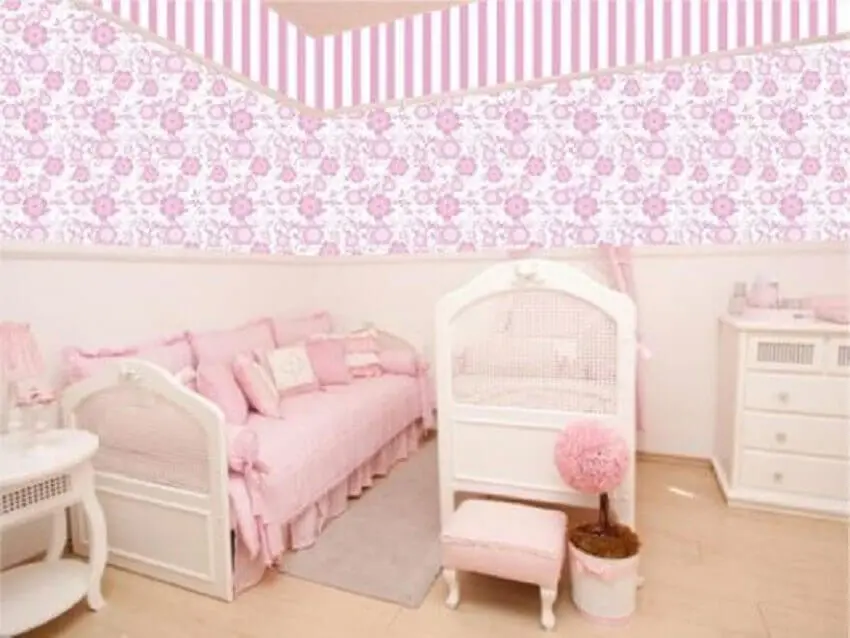 estampa floral para papel de parede para quarto de bebê feminino