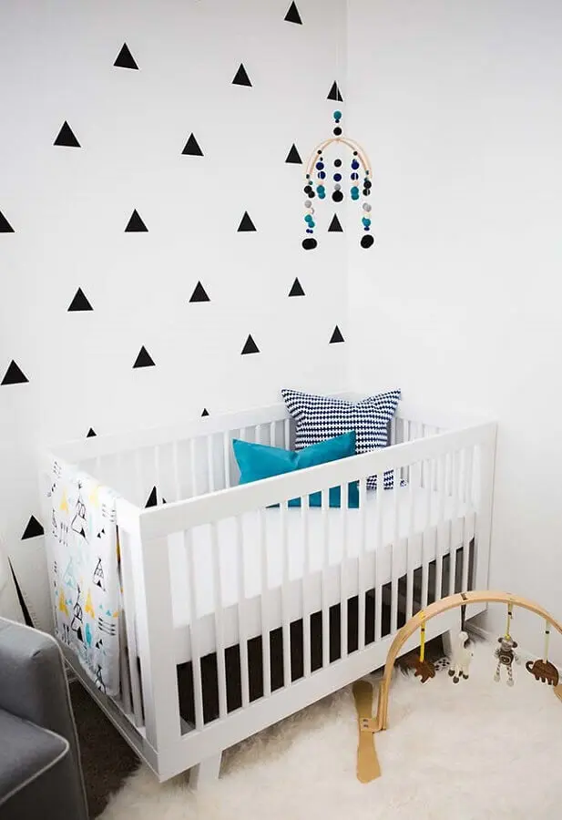 papel de parede para quarto de bebê com decoração minimalista Foto Pinterest