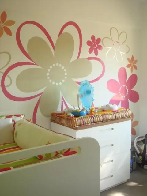 Adesivos de parede para quarto de bebê florido Projeto de Le Saldanha