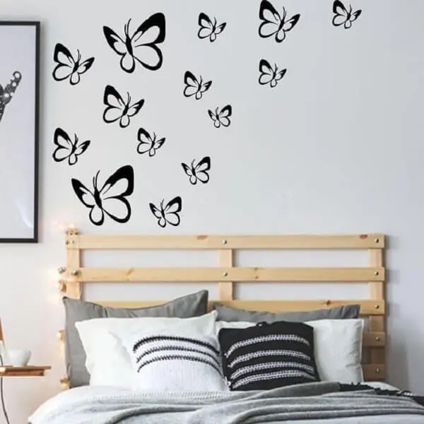 As borboletas invadem a decoração do quarto. Fonte: Pinterest