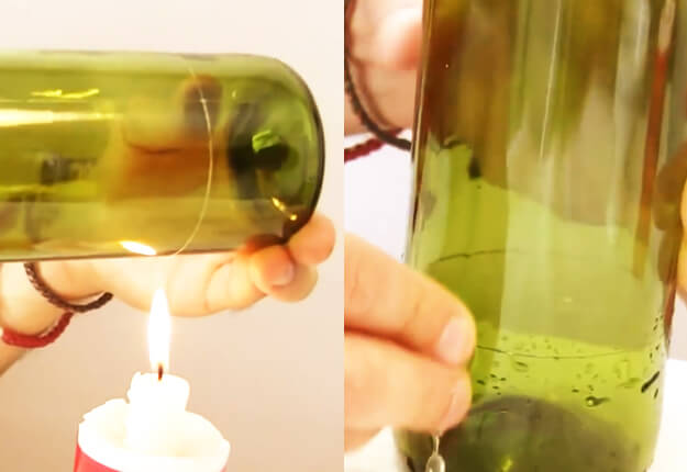 Como cortar garrafa de vidro com vela