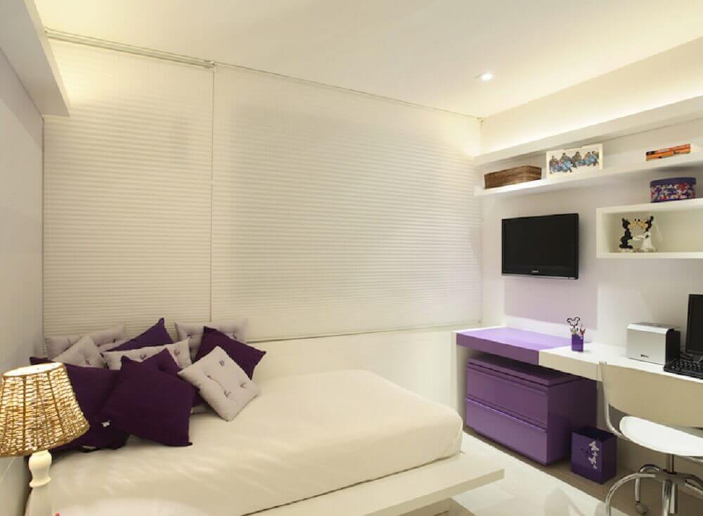 cama japonesa de solteiro para quarto todo branco