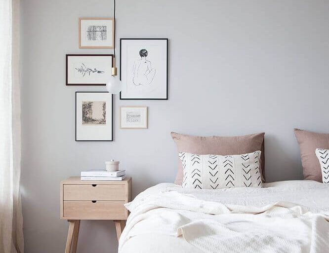 decoração de quarto minimalista com modelos de quadros minimalistas