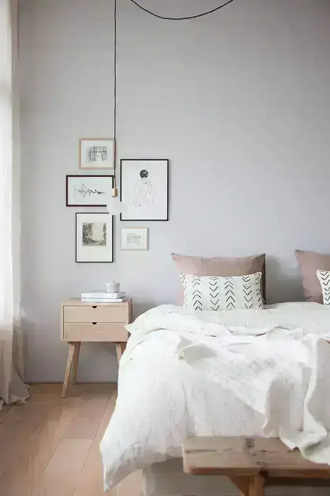 decoração de quarto minimalista com modelos de quadros minimalistas