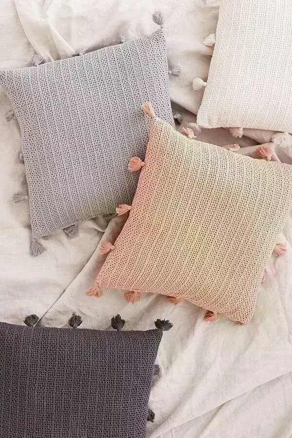 lindas capas de almofadas de crochê