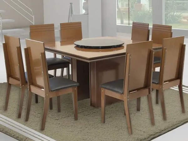 mesa para sala de jantar com prato giratório