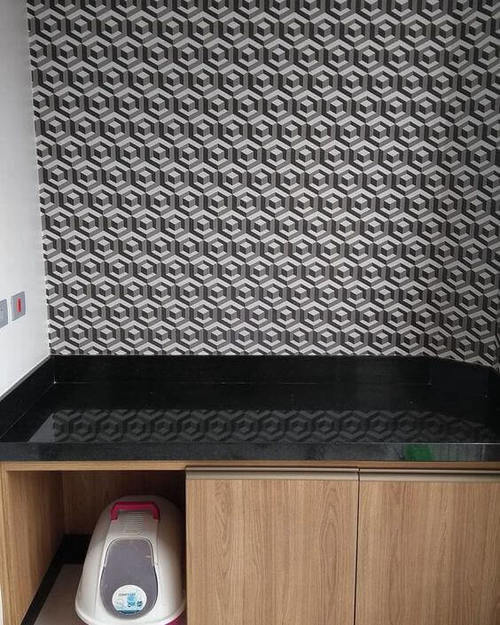 papel de parede 3d - papel de parede 3d em bancada de cozinha