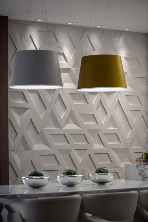 papel de parede 3d - papel de parede 3d vazado em sala de jantar