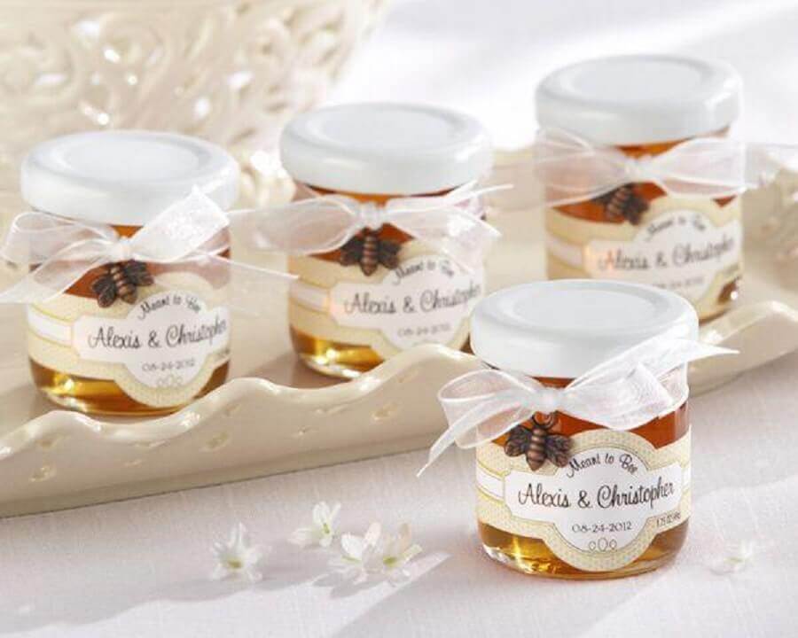 potinho de mel decorado como lembrancinhas para casamento