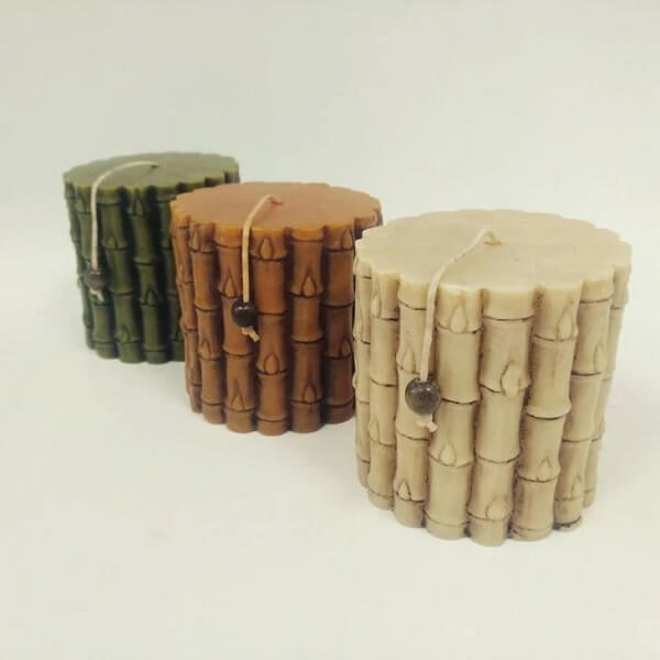 Com fazer velas: rústicas em formato de bambu