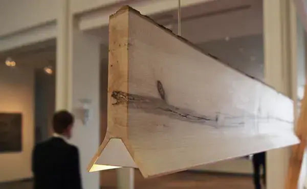 Luminária de madeira pendente rústico minimalista