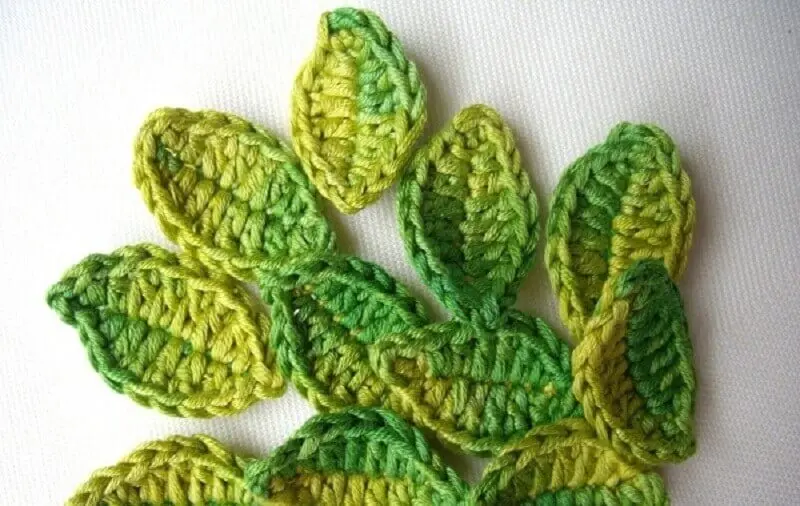 como fazer folha de crochê simples