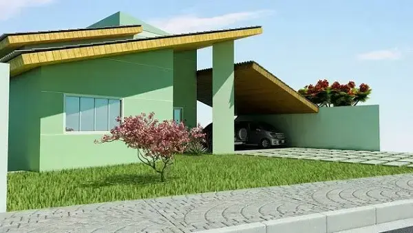 construção de casas projeto com fachada pequena