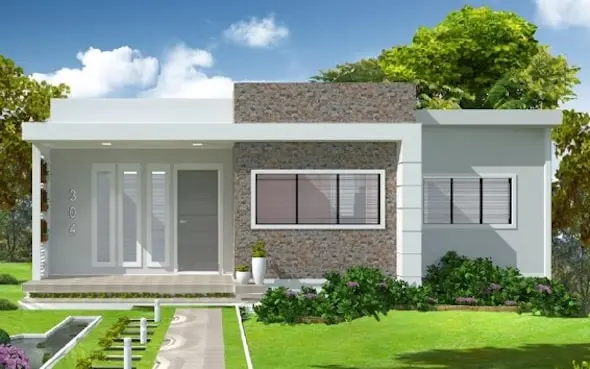 construção de casas simples com jardim