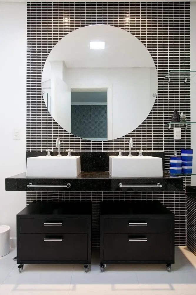granito preto são Gabriel para banheiro simples decorado