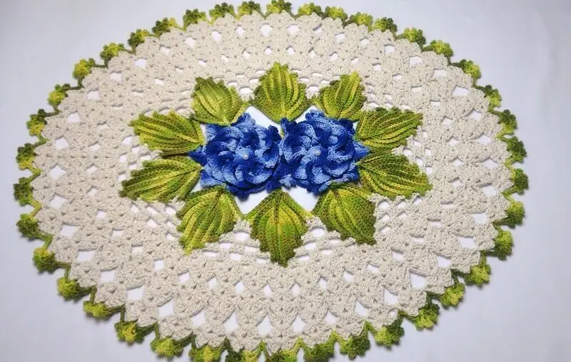 modelo como fazer folhas de crochê para tapetes
