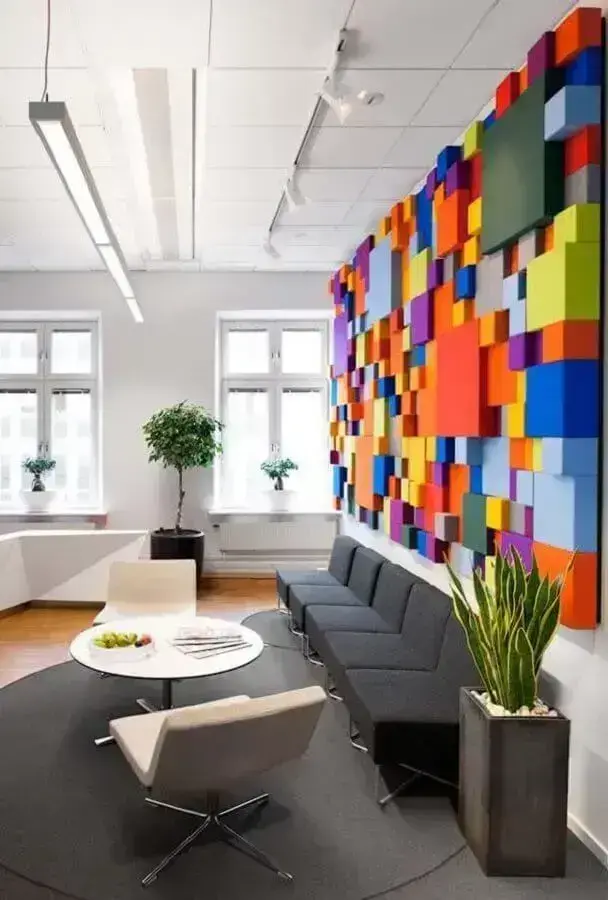 móveis para escritório para decoração colorida
