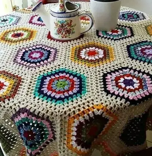 toalha de mesa de crochê - toalha de mesa em crochê com quadradinhos 