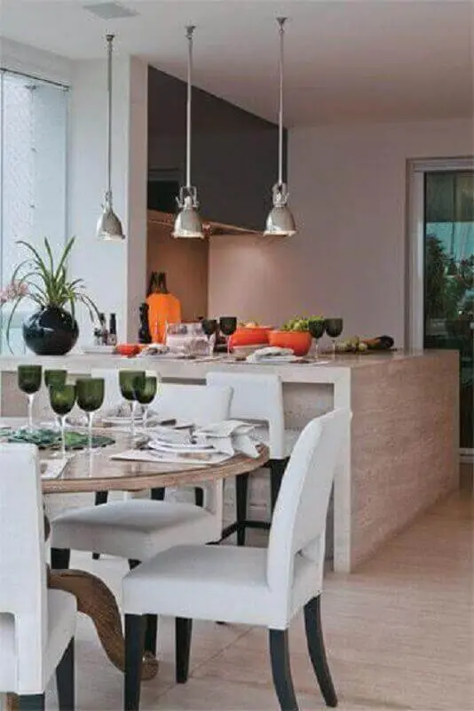 Bancada de mármore travertino para cozinha moderna - Pinterest