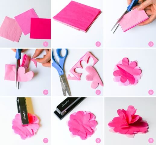 Como fazer flor de papel de seda