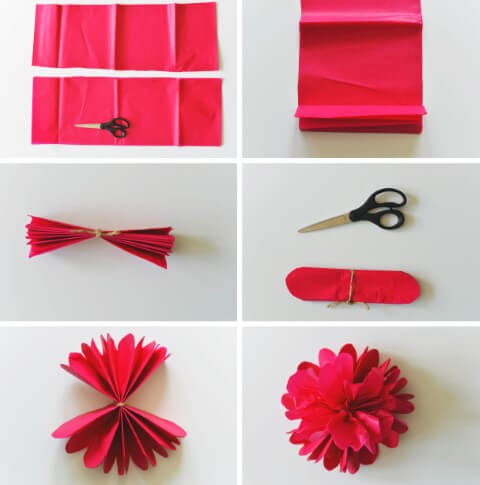 Como fazer flores de papel de seda