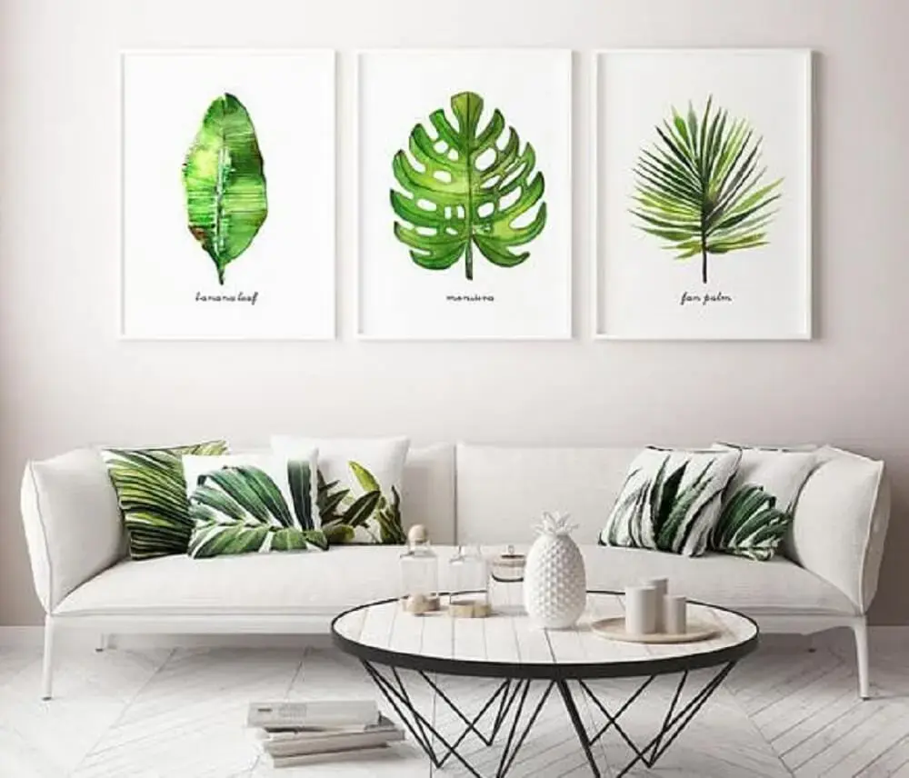Os quadros grandes para sala de estar trazem um toque da natureza para dentro do ambiente