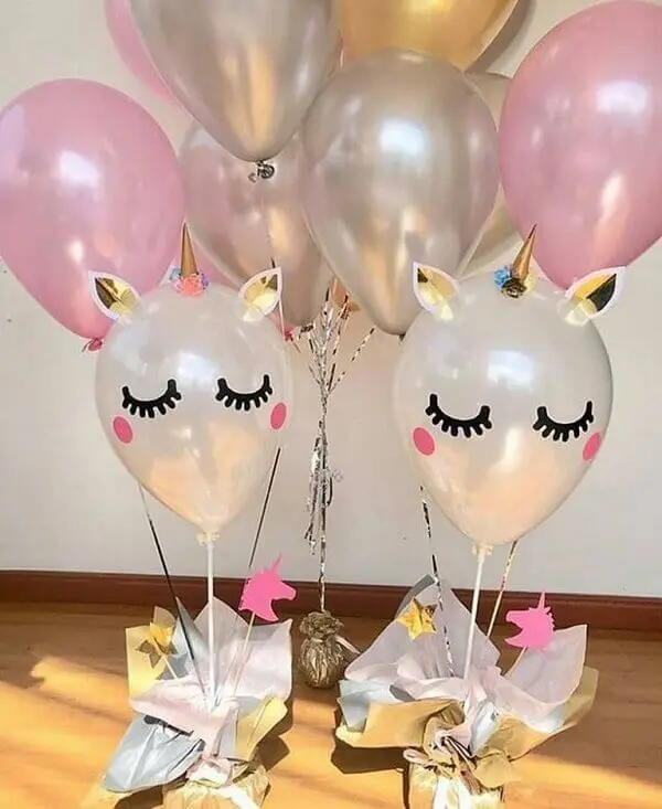 Festa de unicórnio diversos balões