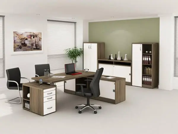 Mesa para escritório com gaveta padrão de madeira