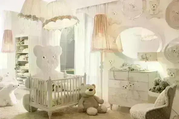 Quarto de bebê menina com decoração de ursinhos Projeto de Graziela