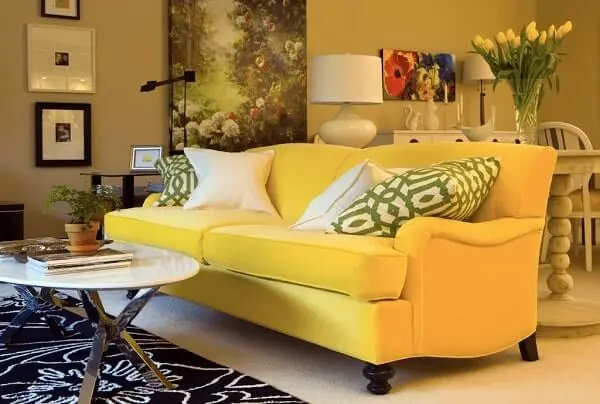 Salas modernas sofá amarelo