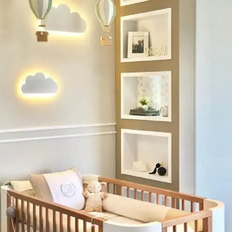 decoração com nicho quadrado embutido para quarto de bebê Foto Pinterest
